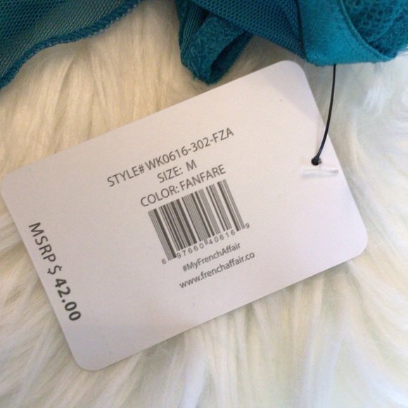 French Affair 2Pc Green Babydoll and G-String Panty Lingerie Set Choose Size - Picture 6 of 12